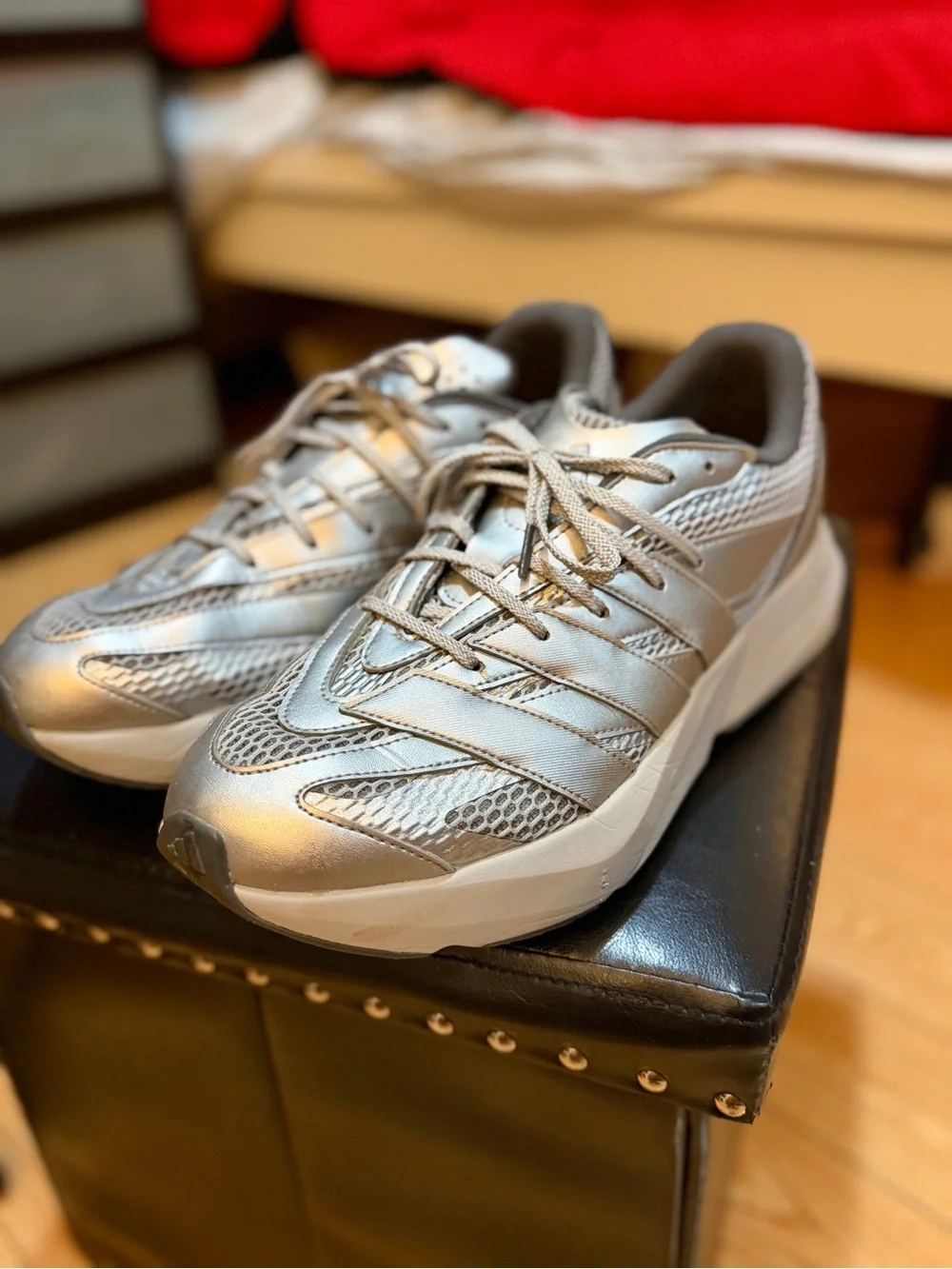 adidas Lightblaze Men's Silver Athletic Sneakers